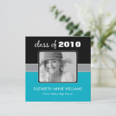 チャーミングな水のカスタムな卒業の発表 招待状 (スタンド正面)