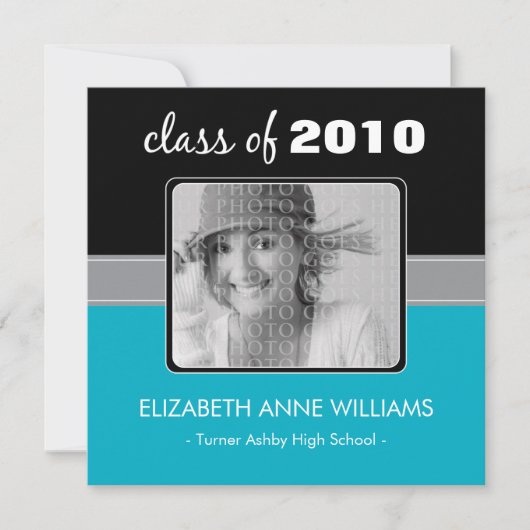 チャーミングな水のカスタムな卒業の発表 招待状 (正面)