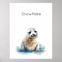 チャーミングな水彩イラストのセイラカッパの子、カスタム ポスター