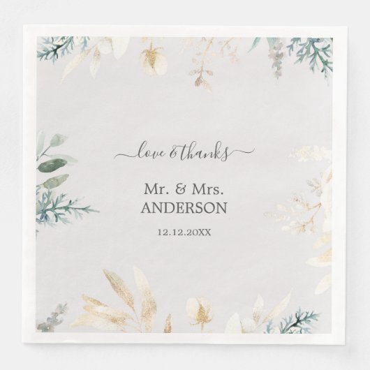 チャーミングな水彩グリーンゴールドの結婚式 (正面)