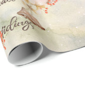 チャーミングな水彩画のクリスマス牛 ラッピングペーパー (ロールコーナー)