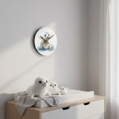 チャーミングな水彩画のセイラカッピー ラウンド壁時計