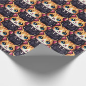 チャーミングな猫のエグゼクティブ ラッピングペーパー (角)