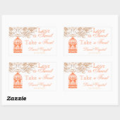 チャーミングな珊瑚の鳥かごキャンデーのビュッフェのステッカー 長方形シール (シート)