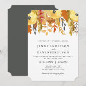 チャーミングな秋の水彩ウェディング招待状 招待状 (正面/裏面)