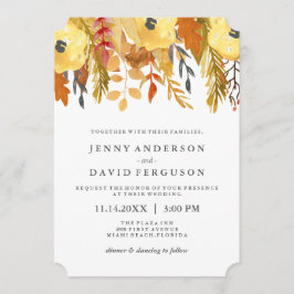 チャーミングな秋の水彩ウェディング招待状 招待状