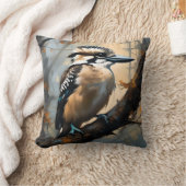 チャーミングな笑い: 油彩画のクッカバラ クッション (ブランケット)