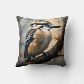 チャーミングな笑い: 油彩画のクッカバラ クッション (裏面)