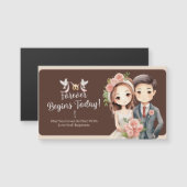 チャーミングな結婚式の電子カードのデザイン (正面/裏面)