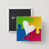 チャーミングな自閉症の認識度Pin 缶バッジ (正面&裏面)