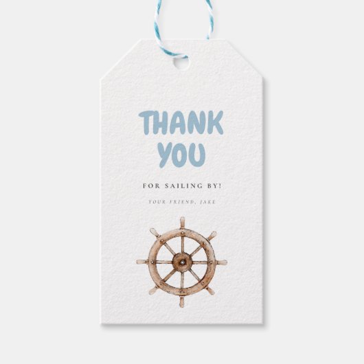 チャーミングな航海の誕生日 ギフトタグ (正面)