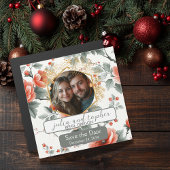 チャーミングな赤と白のクリスマスウェディングマグネット マグネット招待状