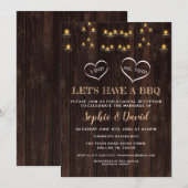 チャーミングな農村のランプ 古い納屋 私も結婚式 BBQ 招待状 (正面/裏面)