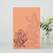 チャーミングな銅の篝火の文房具 便箋 (スタンド正面)