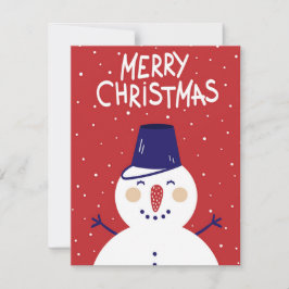 チャーミングな雪だるまのクリスマスホリデーカード シーズンカード
