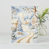 チャーミングな雪に覆われた村のクリスマスカード シーズンカード (スタンド正面)