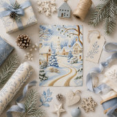 チャーミングな雪の村のクリスマスカード シーズンカード