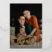 チャーミングな 20 フォイル ハッピー ニュー イヤー フォト カード (正面)