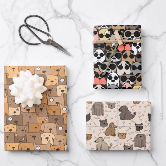 チャーミングドッグスディライト ラッピングペーパーシート (正面)