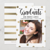 チャーミングドット 偽箔 卒業発表 案内状 (正面/裏面)