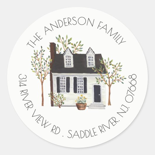 チャーミングハウス |新しいホーム住所 シールシール ラウンドシール (正面)