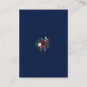 チャーミングバーガンディ フローラル ネイビー ウェディング 詳細 エンクロージャーカード (裏面)