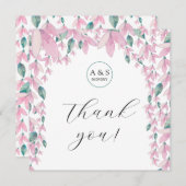 チャーミング エレガント 藤 花 サンキューカード (正面/裏面)