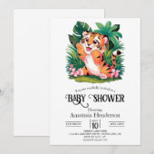 チャーミング ドリーミー タガー デジタル ベイビー シャワー 招待状 (正面/裏面)