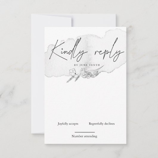 チャーミング ネイチャー ヴァーティカル RSVP カード (正面)