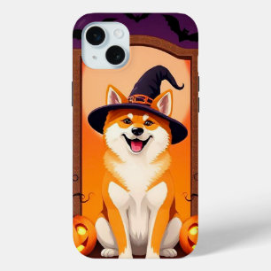 チャーミング・パンプキン・パップ・ムード 🎃🐾 かわいいハロウィン iPhone 15 MINIケース