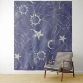 チャーミング ミスティーク | シルバー ムーン スターズ サン アミュレット タペストリー (インサイチュ)