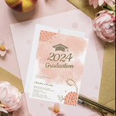 チャーミング ユニーク ファズ ピーチ 卒業式招待状 招待状