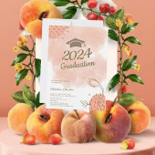 チャーミング ユニーク ファズ ピーチ 卒業式招待状 招待状