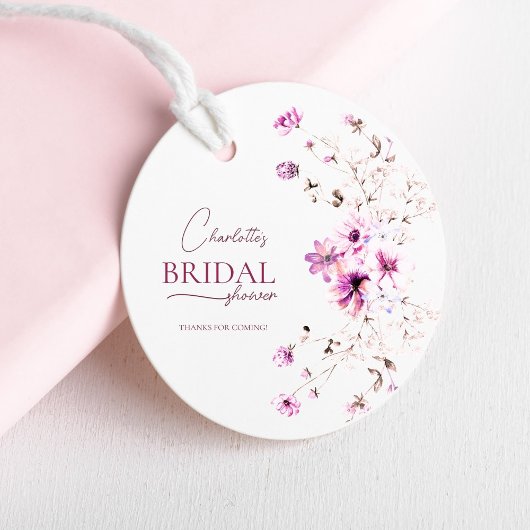 チャーミング ワイルドフラワー ルビーローズ ブライダルシャワー フェイバータグ