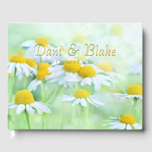 チャームのあるデイジー、スクリプトフォント ゲストブック (正面)