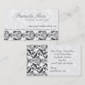 チャームのエレガントでモダンで王室のなダマスク織の毎日の線量 名刺 (正面/裏面)