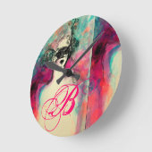 チャームのモノグラム ラウンド壁時計 (傾斜)