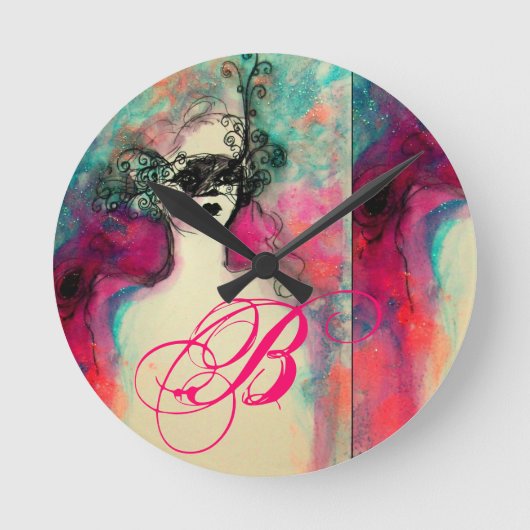 チャームのモノグラム ラウンド壁時計 (正面)