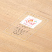 チャームの上の月女書道赤ちゃんシャワー アクリル招待状 (レイダウン)