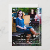 チャームの卒業素朴オープンハウス招待状 招待状 (正面/裏面)