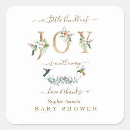 チャームの小さなバンドルの喜びハミングバードベビーシャワー スクエアシール