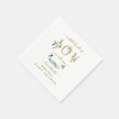 チャームの小さなバンドルの喜びハミングバードベビーシャワー スタンダードカクテルナプキン (角)