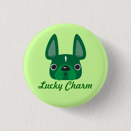 チャームのFrenchie幸運なPin 缶バッジ (正面)