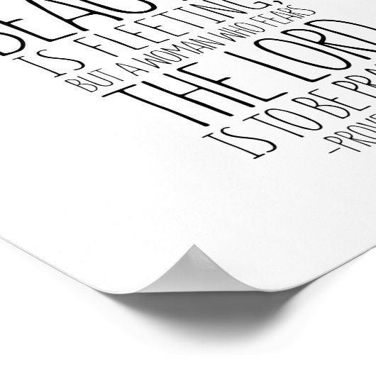 チャームは偽りであり、美しいである、箴言31:30 ポスター (角)