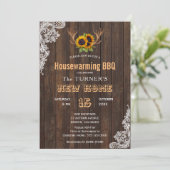 チャームひまわりストリングライト引っ越し祝いパーティーパーティー 招待状 (スタンド正面)