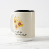 チャームひまわり引用文 ツートーンマグカップ (正面左)