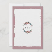 チャームほこりっぽいブルーフラワーミスティバラ金ゴールド結婚ズ 招待状 (裏面)