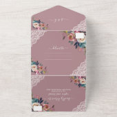 チャームほこりっぽいブルーミスティバラの結婚花 オールインワン招待状 (外側)