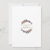 チャームほこりっぽいブルーミスティバラ花金ゴールドバプテスマ 招待状 (裏面)