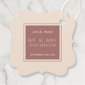 チャームアイボリーダークピーチフレームタイポグラフィ結婚 フェイバータグ (裏面)